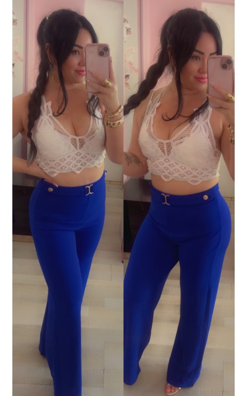 Crop top broderie et dentelle