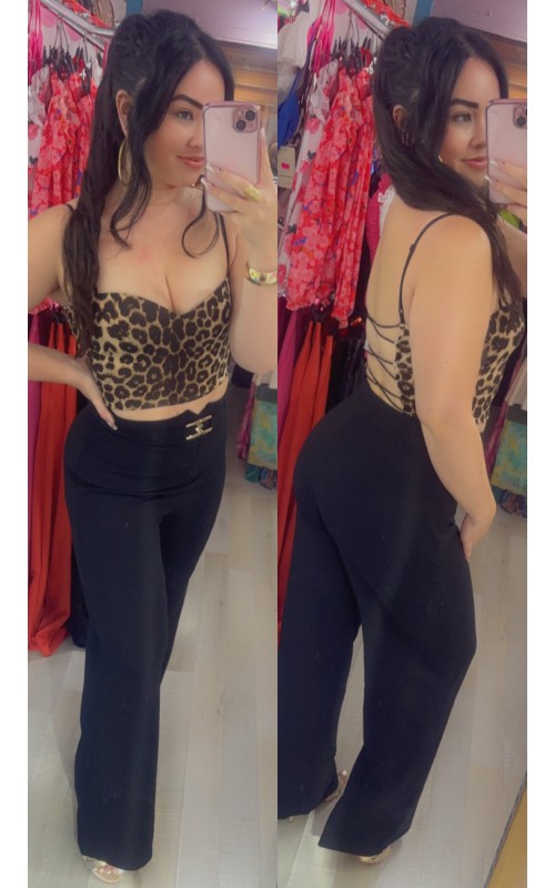 Crop top dos ouvert croisé