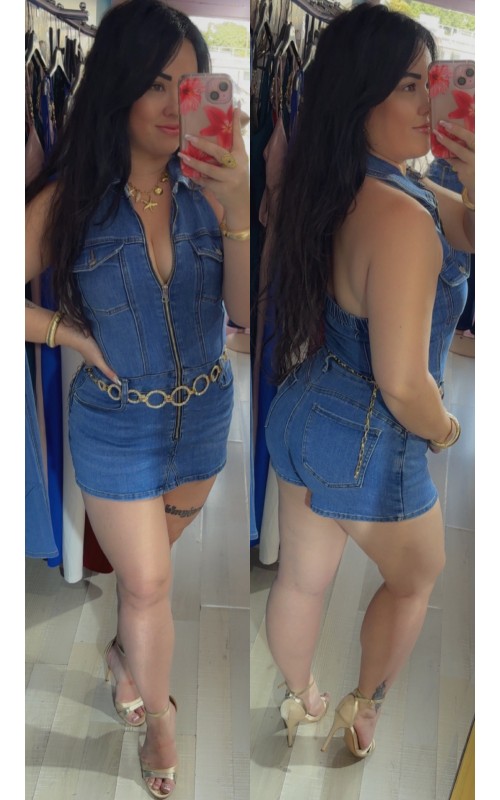 Combishort effet jupe dos nu