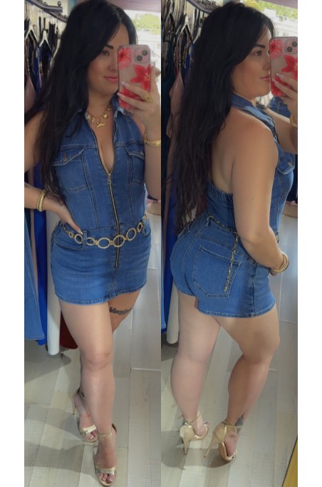 Combishort effet jupe dos nu