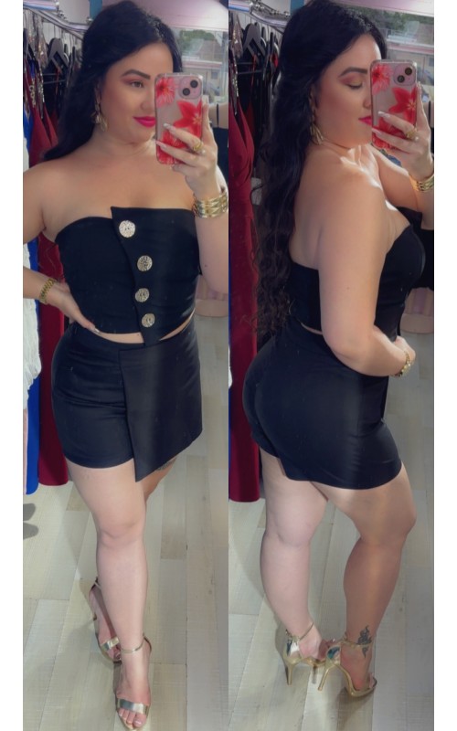 Bustier détail boutons dorés