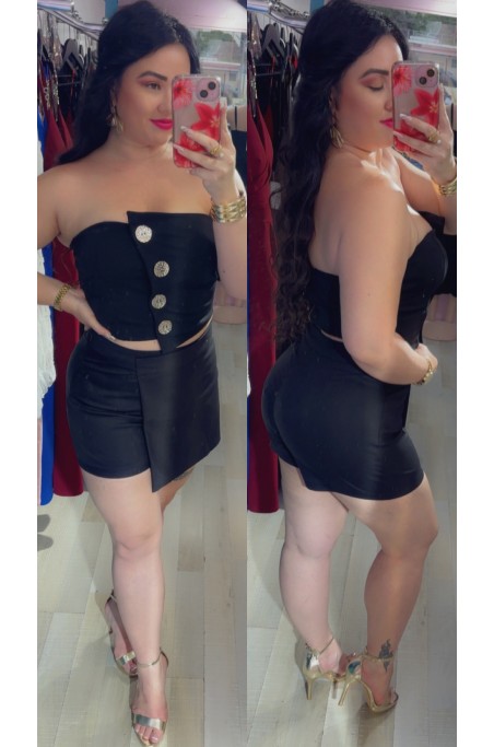 Bustier détail boutons dorés