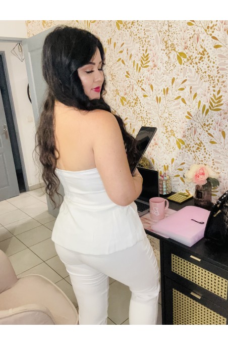 Bustier tailleur boutons perle