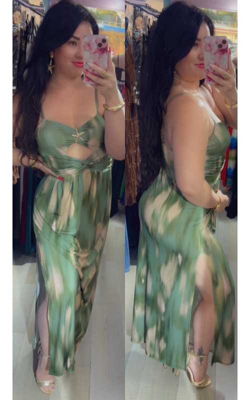 Robe imprimée avec bijou étoile de mer