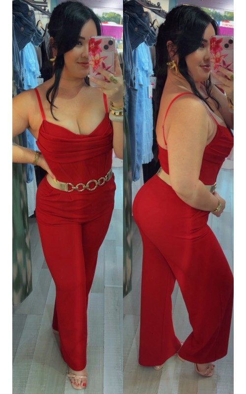 Combinaison pantalon haut style corset