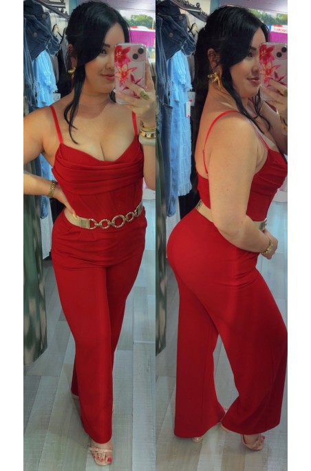 Combinaison pantalon haut style corset