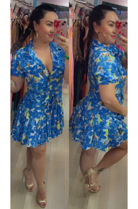 Robe chemise cintrée volante