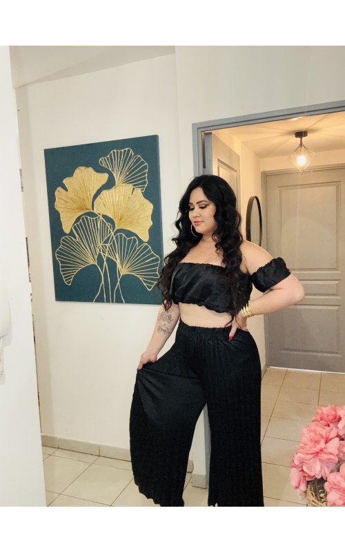 Ensemble satiné plissé