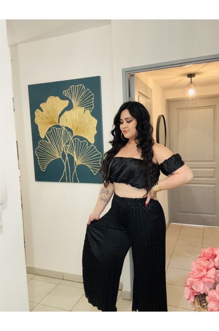 Ensemble satiné plissé