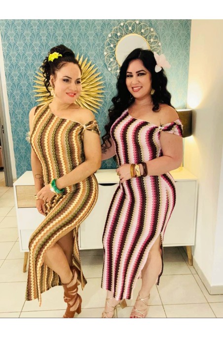 Robe asymétrique à rayures