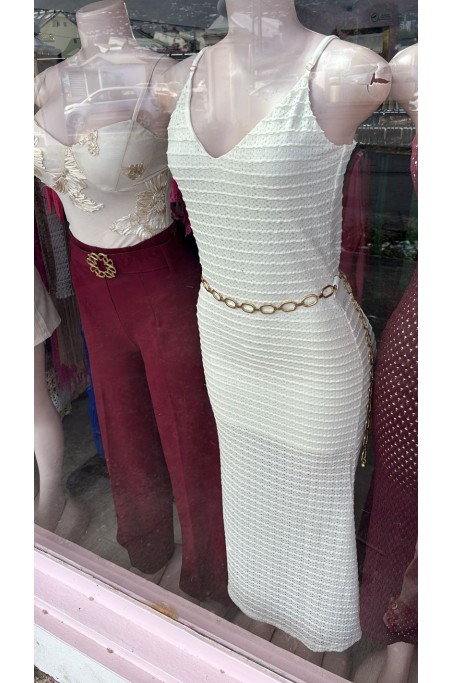 Robe longue effet gaufrée coupe sirène