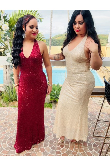 Robe sequin dos nu plongeant