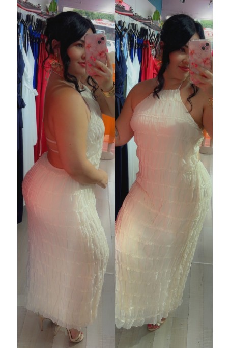 Robe plissée dos nu