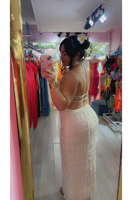 Robe plissée dos nu