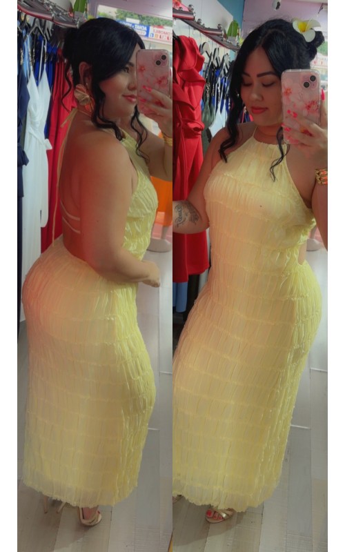 Robe plissée dos nu