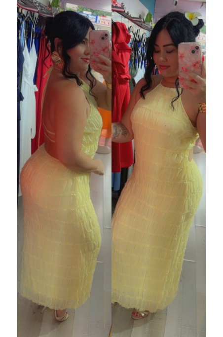 Robe plissée dos nu