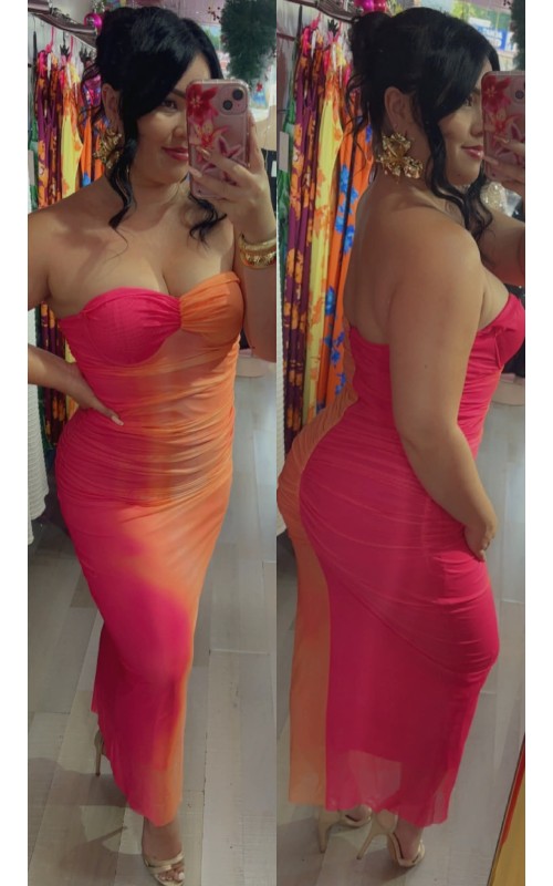 Robe bi-colore drappée