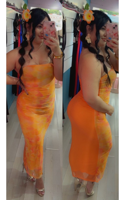 Robe bustier bi-matière drappée