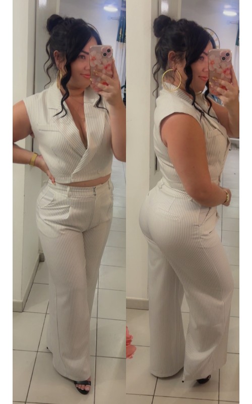 Ensemble tailleur rayures