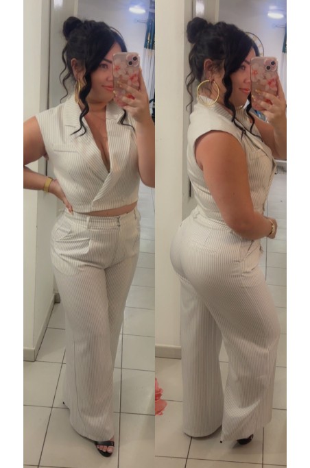 Ensemble tailleur rayures