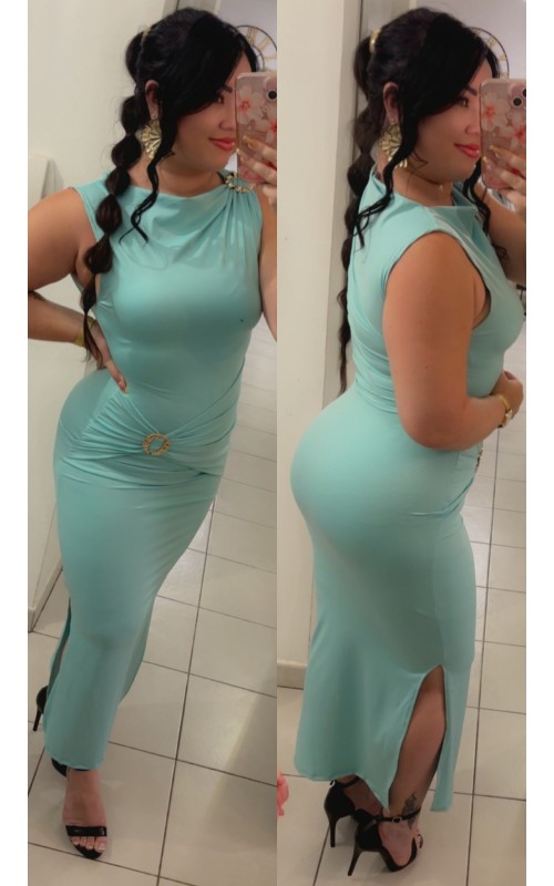 Robe détails anneaux dorés