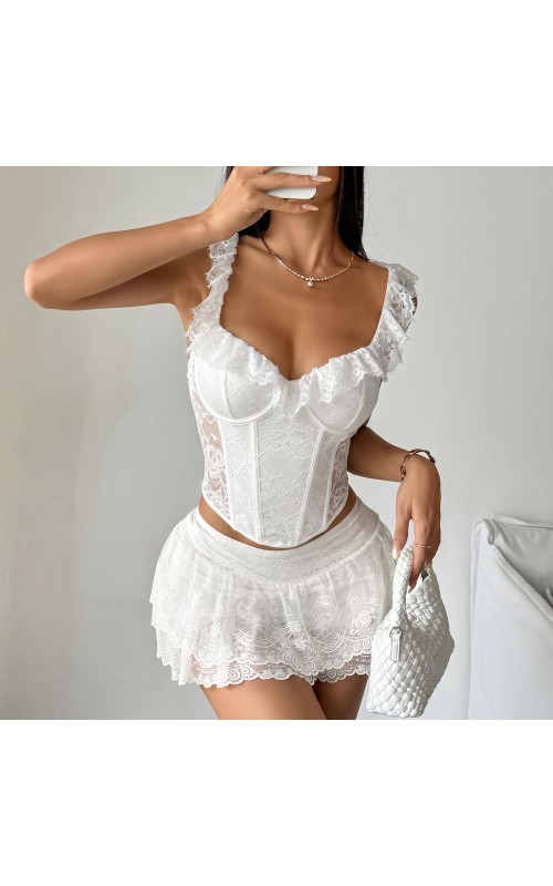 Corset avec bretelles dentelle