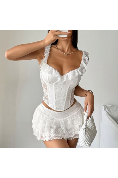 Corset avec bretelles dentelle