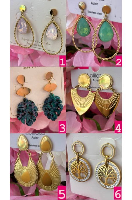 Boucles d'oreilles acier inoxydable