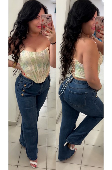Corset fleuri dos lacets