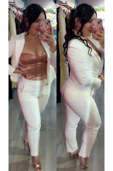 Pantalon taille haute cintré