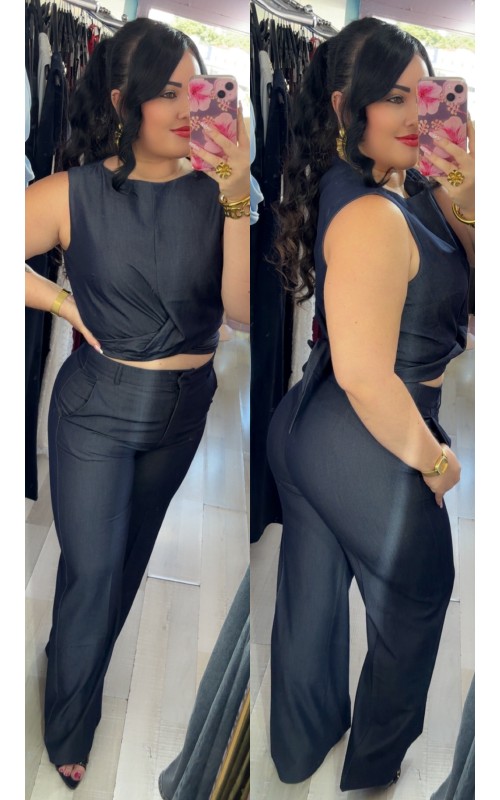 Ensemble tailleur effet jeans