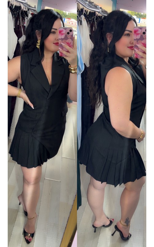 Robe blazer sans manche