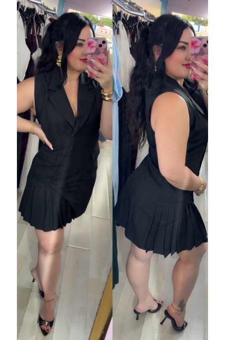 Robe blazer sans manche
