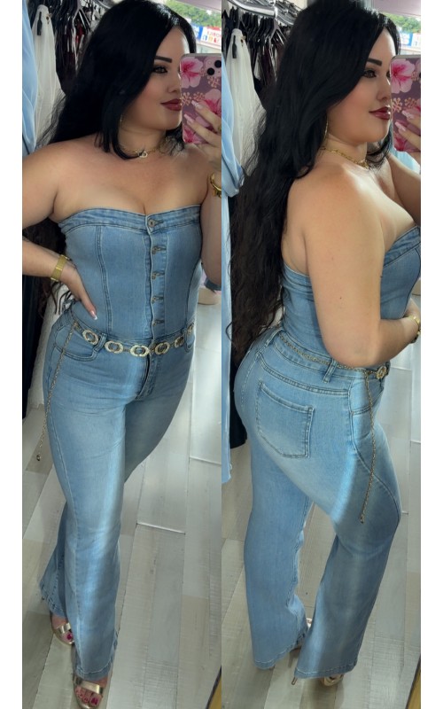Combinaison jeans bustier