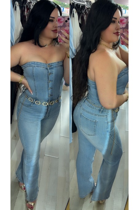 Combinaison jeans bustier