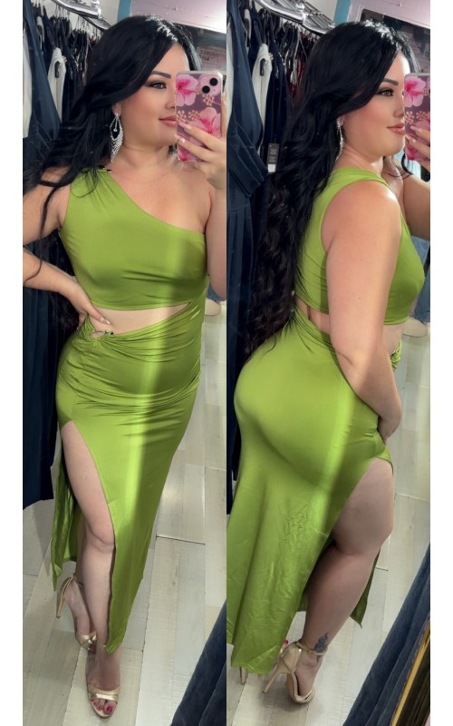 Robe asymétrique ajourrée