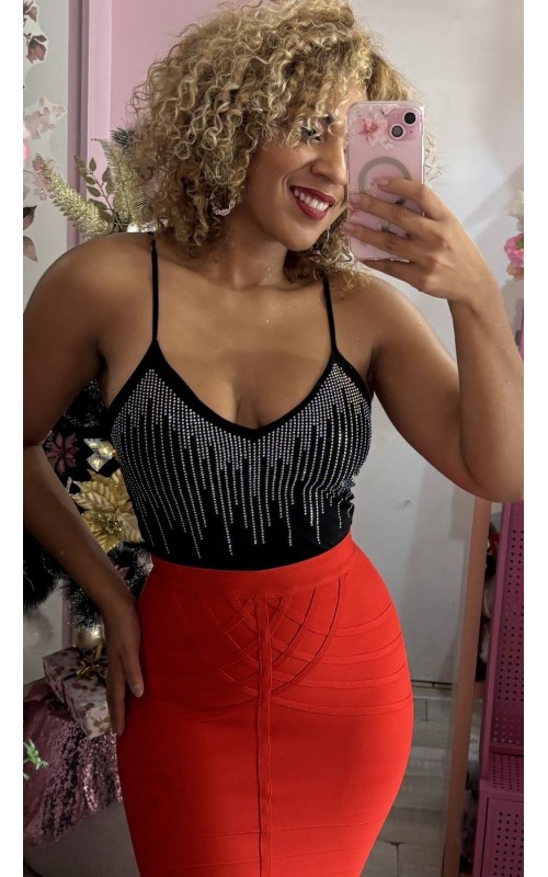 Crop top strass