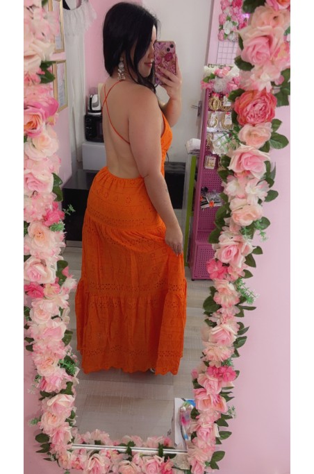 Robe dos croisé broderie anglaise