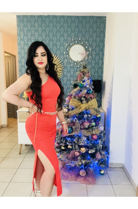 Robe asymétrique plissée