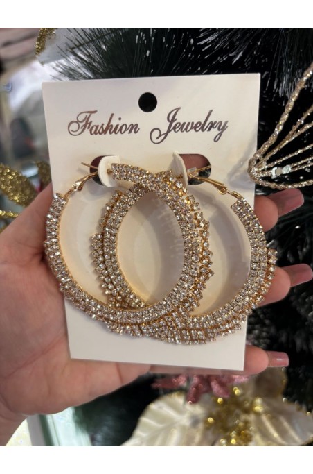 Créoles fantaisie strass