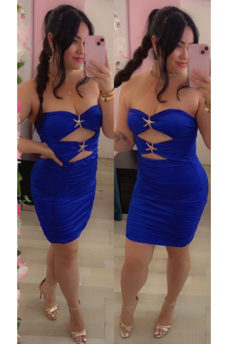 Robe ajourée détail bijoux étoile de mer