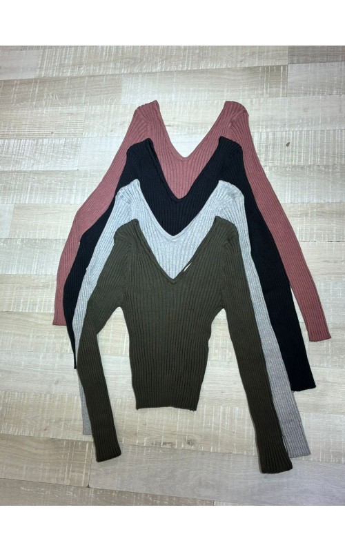 Top pull col en V