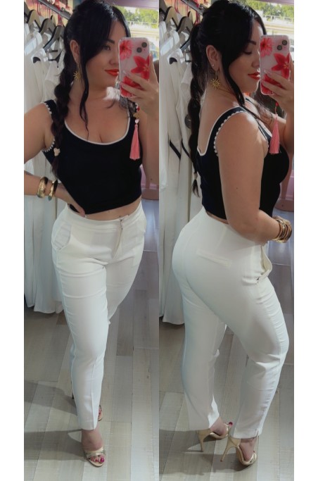Pantalon taille haute cintré